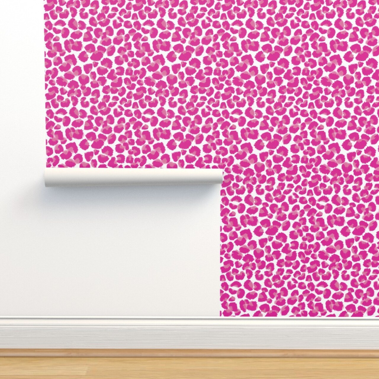 Pink Cheetah Leopard Print Animal Exotic Hot Wild Cat Safari Custom Removable Wallpaper by Spoonflower Peel & Stick Wallpaper 2FT Wide